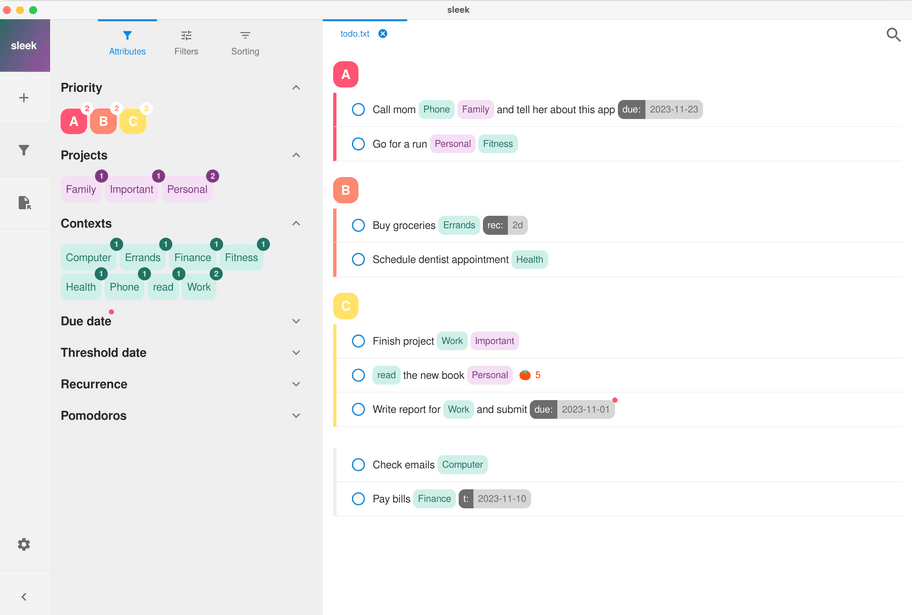 Sleek To-Do App Open Source Todo.txt Task Manager