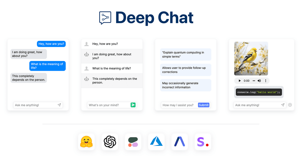 Deep Chat Open Source AI Chat UI with LLM Support