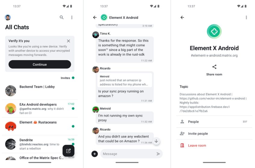 Element X Android: Open-Source Matrix Chat App