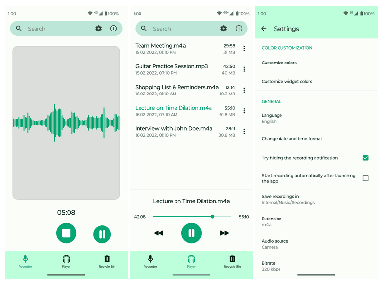 Open-Source Voice Recorder App for Android