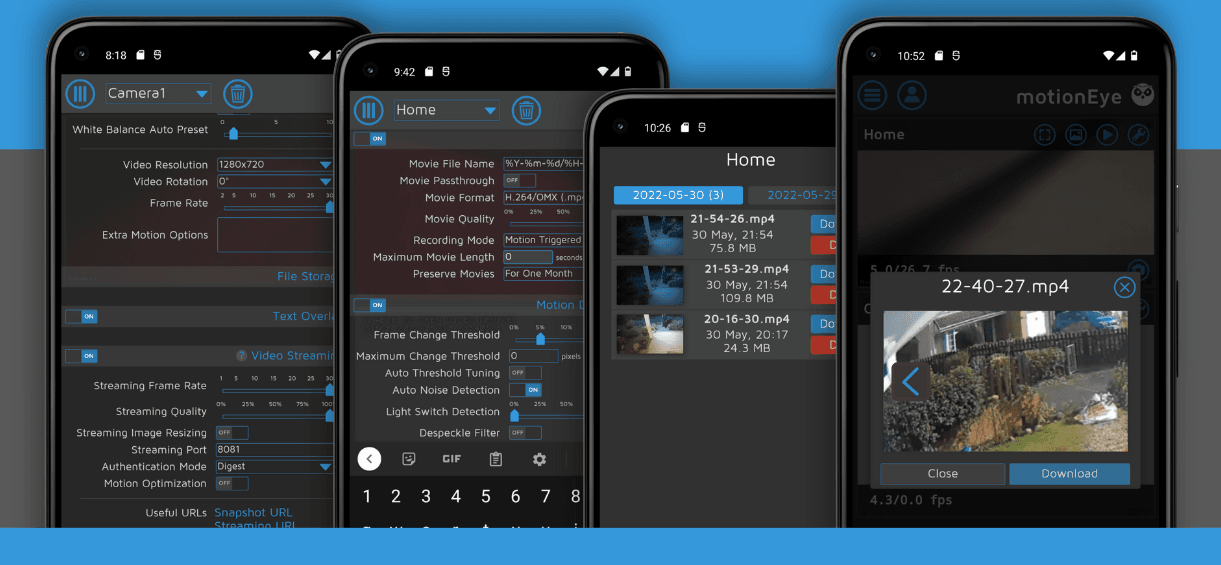 motionEye Android App: Open-Source Surveillance Viewer