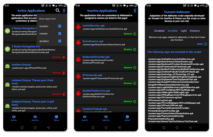 Systemless Android Debloater with Magisk Support