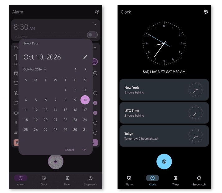 Customizable Open-Source Android Clock App